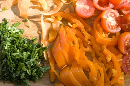 Various vegetables on a cutting board