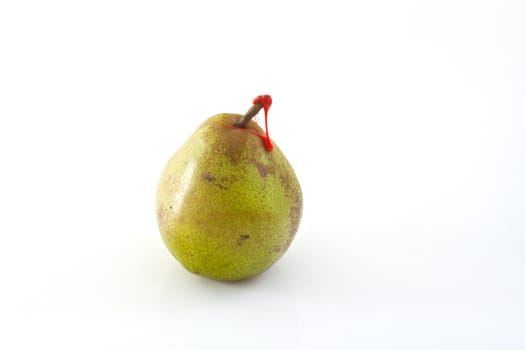 Decana pear on white background