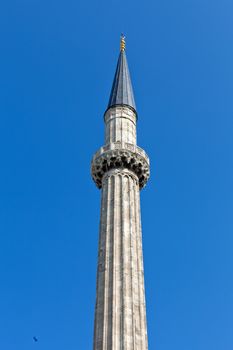 Istanbul - one of minarets Hagia Sophia. Turkey