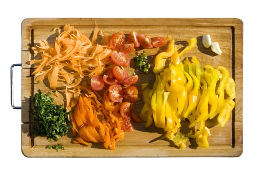 Various vegetables on a cutting board