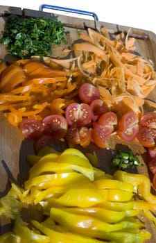 Various vegetables on a cutting board