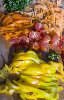Various vegetables on a cutting board