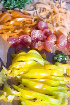 Various vegetables on a cutting board