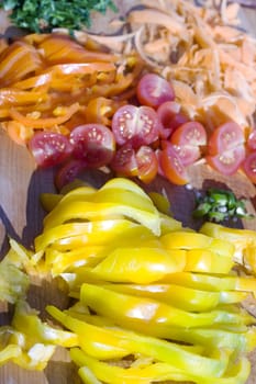 Various vegetables on a cutting board