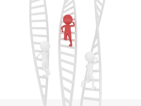 3D people climbing using a ladder