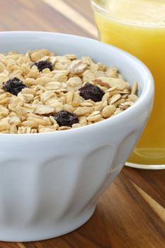 Granola, delicious and healthy breakfast, meal or snack food; popular around the world, and often eaten in combination with yogurt or milk. 
