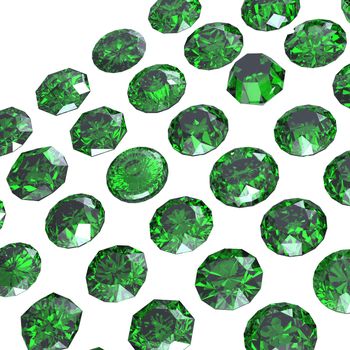 Round gemstone  isolated on white.Eemerald.Peridot