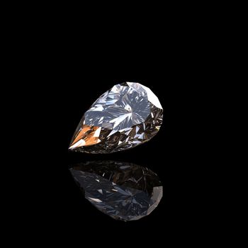 Jewelry gems on black background. Pear