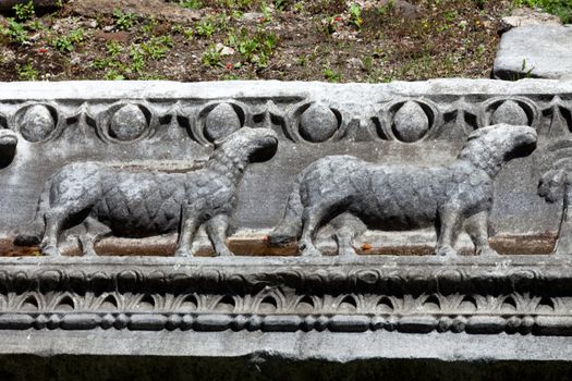 Istanbul - early Christian bas-reliefs with Hagia Sophia