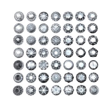 Round diamond isolated on white background