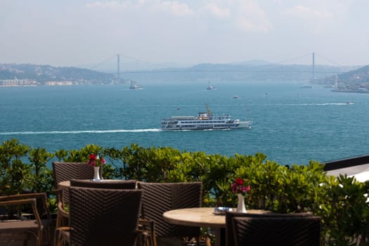Istanbul - the view on the strait Bosphorus from the palace Topkapi