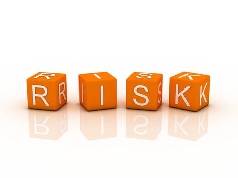 Risk Blocks, orange color on white background