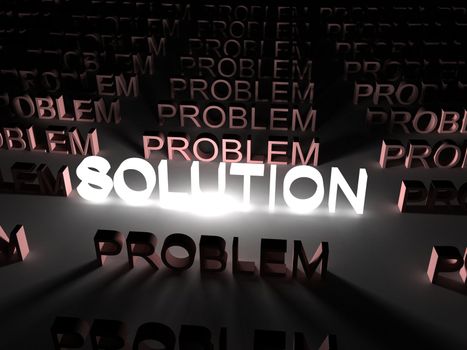 Solution concept, solution word illuminated
