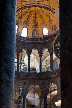 Interior of the Hagia Sophia in Istanbul. Turkey
