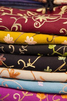 Turkish colourful fabrics from the silk and the cotton