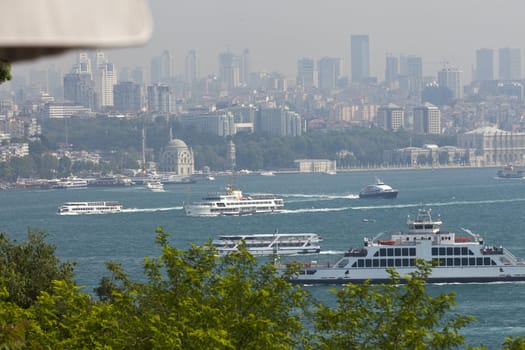 Istanbul - the view on the strait Bosphorus from the palace Topkapi