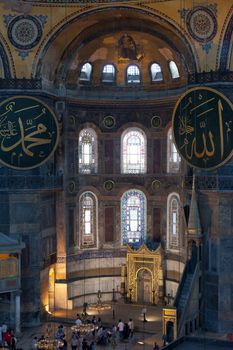 Interior of the Hagia Sophia in Istanbul. Turkey 