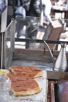 Two pieces of sicilian traditional pizza sfincione