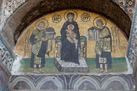 interior of the hagia sophia in istanbul turkey 