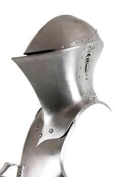 Armour of the medieval knight. Metal protection of the soldier against the weapon of the opponent