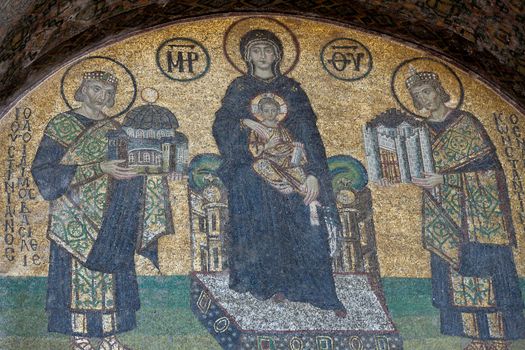 Interior of the Hagia Sophia in Istanbul. Turkey 
