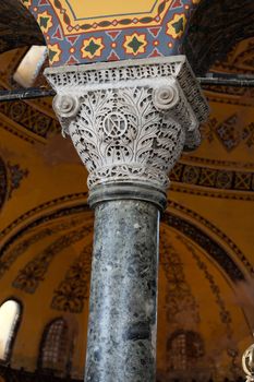 Interior of the Hagia Sophia in Istanbul. Turkey 