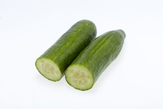 The green cucumber isolated on white background 