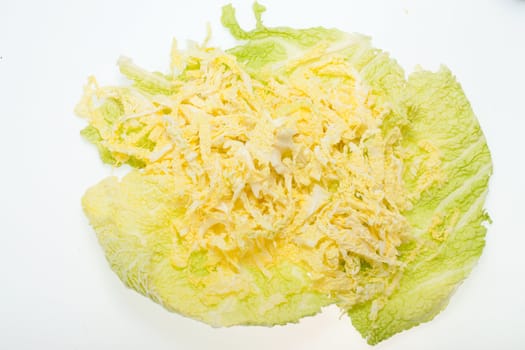 fresh savoy cabbage  isolated on white background