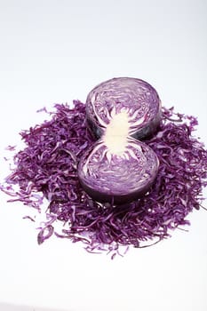  Red  Cabbage  on White Background 