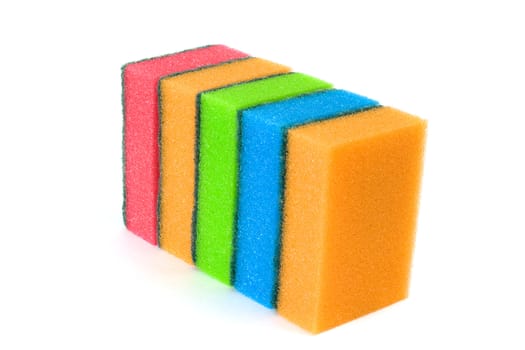 Sponges for washing utensils on a white background