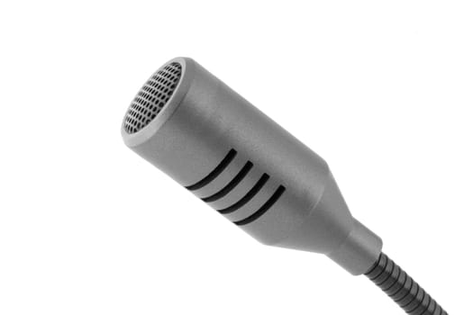 Gray microphone isolated on white background