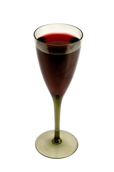 Glass of red wine isolated on white