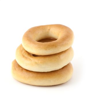 Bread-rings isolated on white background