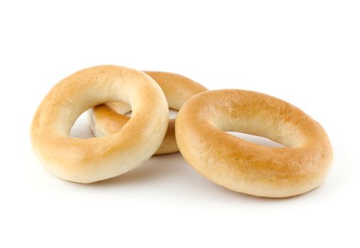 Bread-rings isolated on white background