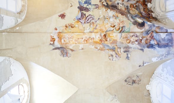 Ceiling frescoes in an old building