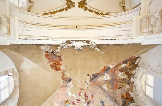 Ceiling frescoes in an old building
