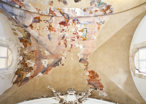 Ceiling frescoes in an old building