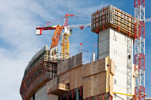 Cranes in a construction site