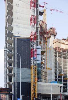 Cranes in a construction site