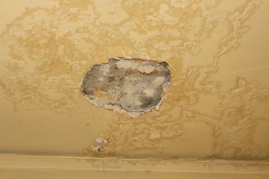 Crack in the ceiling of an old house