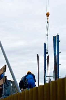 Workers on a construction site