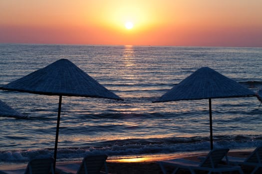 Sunset over the sea 