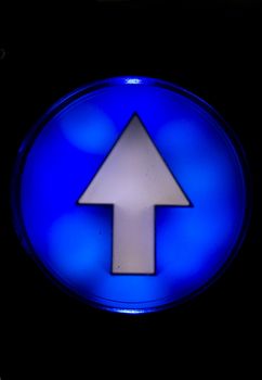 Direction road signal isolated on a black background