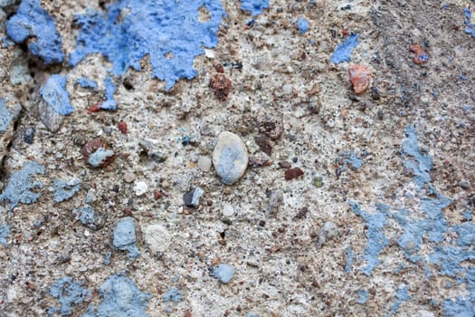 Blue color on a gray wall