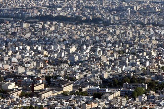 urban city view for background from athens greece