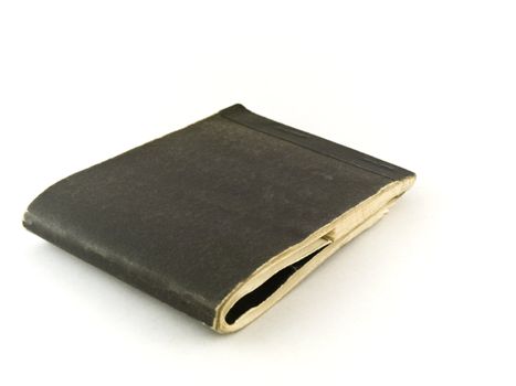 Old Chequebook on White Background