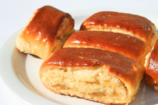 Close up of a nazook pastry on a plate.