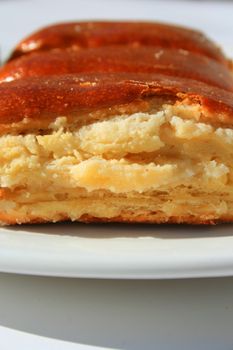 Close up of a nazook pastry on a plate.