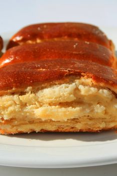 Close up of a nazook pastry on a plate.