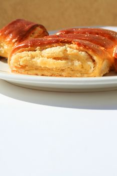 Close up of a nazook pastry on a plate.